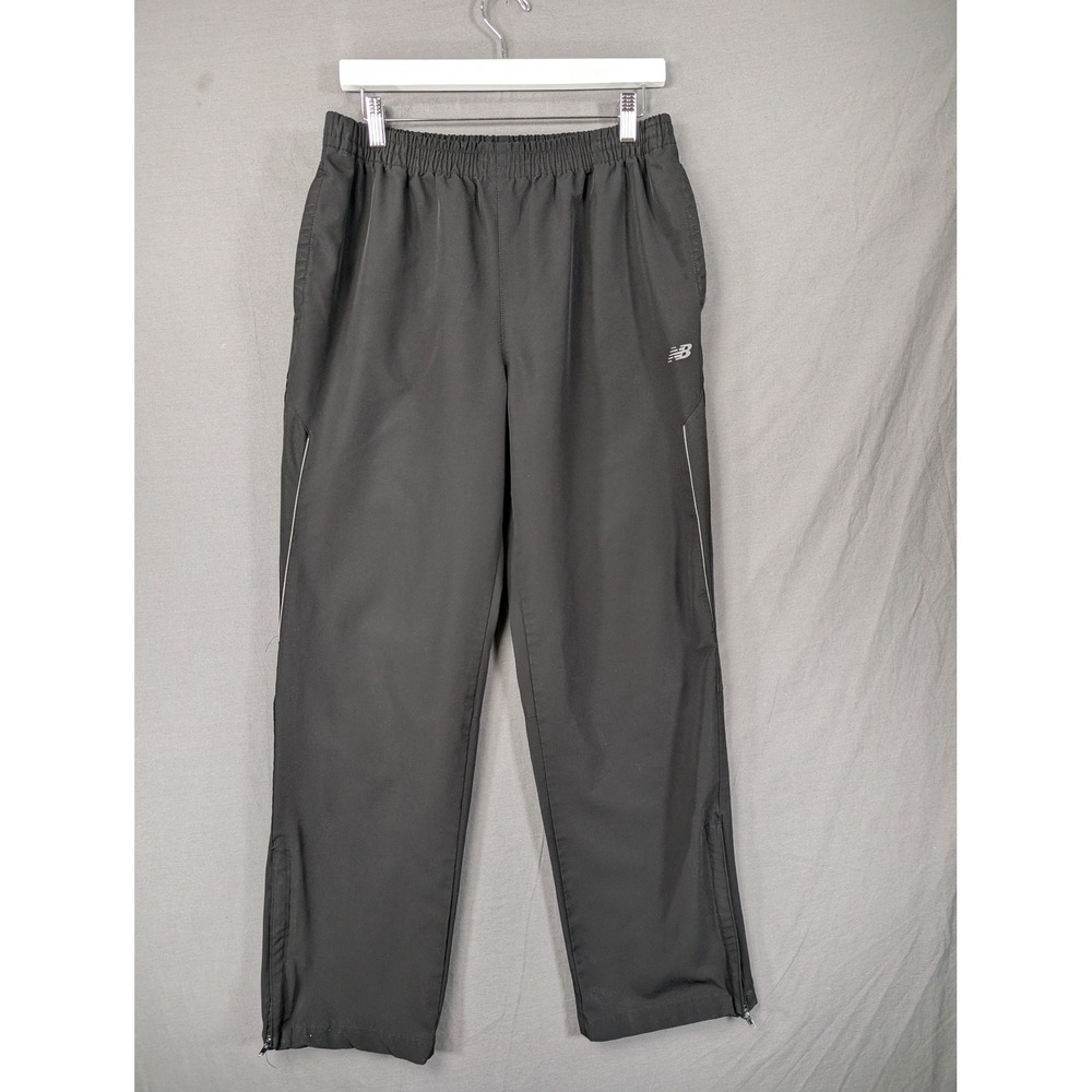 New Balance Mens Running Track Pants Black Large Athletic Ankle Zip